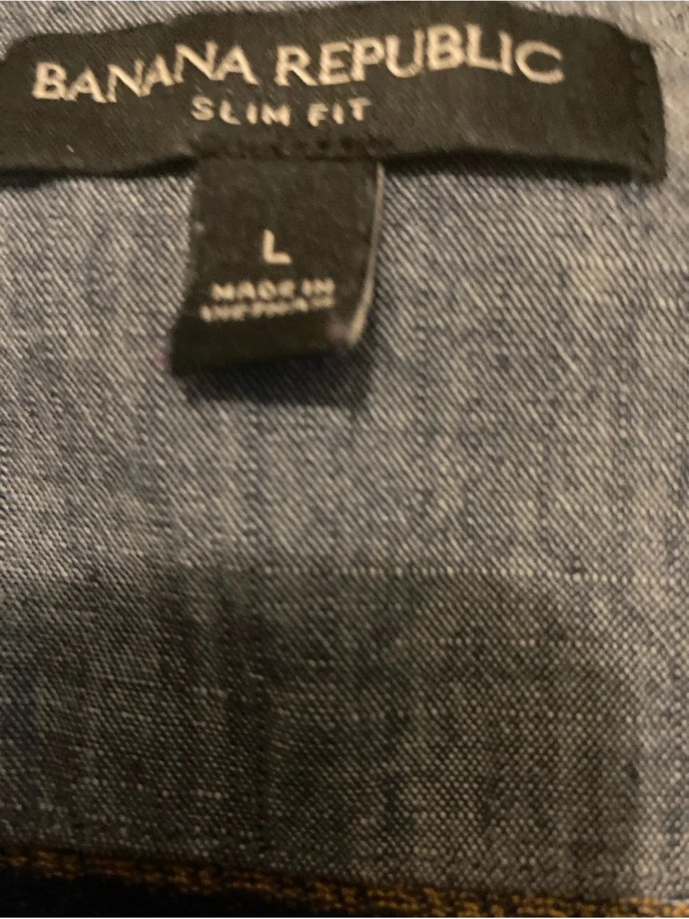Banana Republic Men's Navy and Light Blue Stripe Polo
